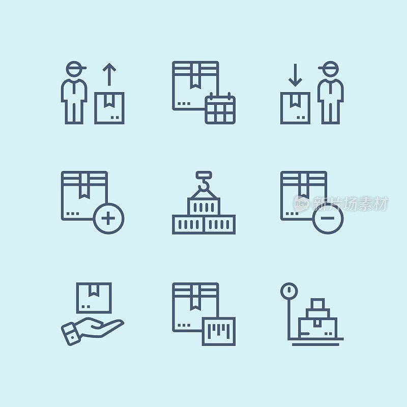 Outline Delivery, shipment, cargo icons for web and mobile design pack 4